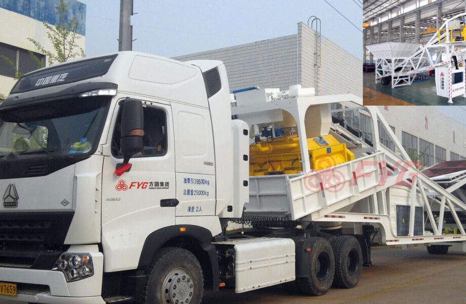 Mobile concrete mixng plant